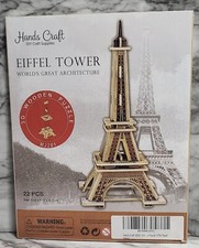 3D Wooden Puzzle. Eiffel Tower. 22pcs. Hands Craft L. DIY Craft Supplies. MJ201.