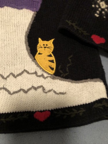 Quaker Factory Size Large Women's Sweater Snowman Winter Hearts Theme - Picture 7 of 11