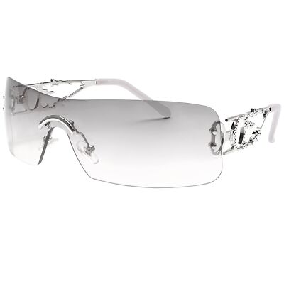 Rimless Y2k Sunglasses For Women Men Rectangle glasses  display picture 3