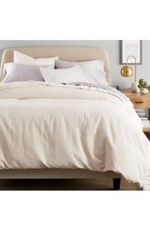 NESTWELL Washed Linen Cotton FULL/QUEEN Duvet Cover Set BLUSH ECO NEW MSRP: 120