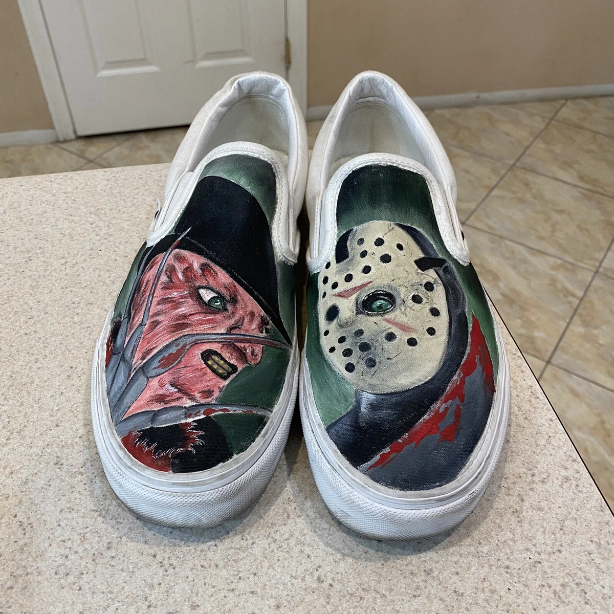 Mens Vans Halloween Michael Myers Freddy Krueger Elm Custom Shoes