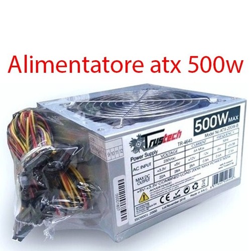 Alimentatore ATX 500W Bulk Fan 12cm. 8 Pin ATX500W, Trustech - 第 1/1 張圖片