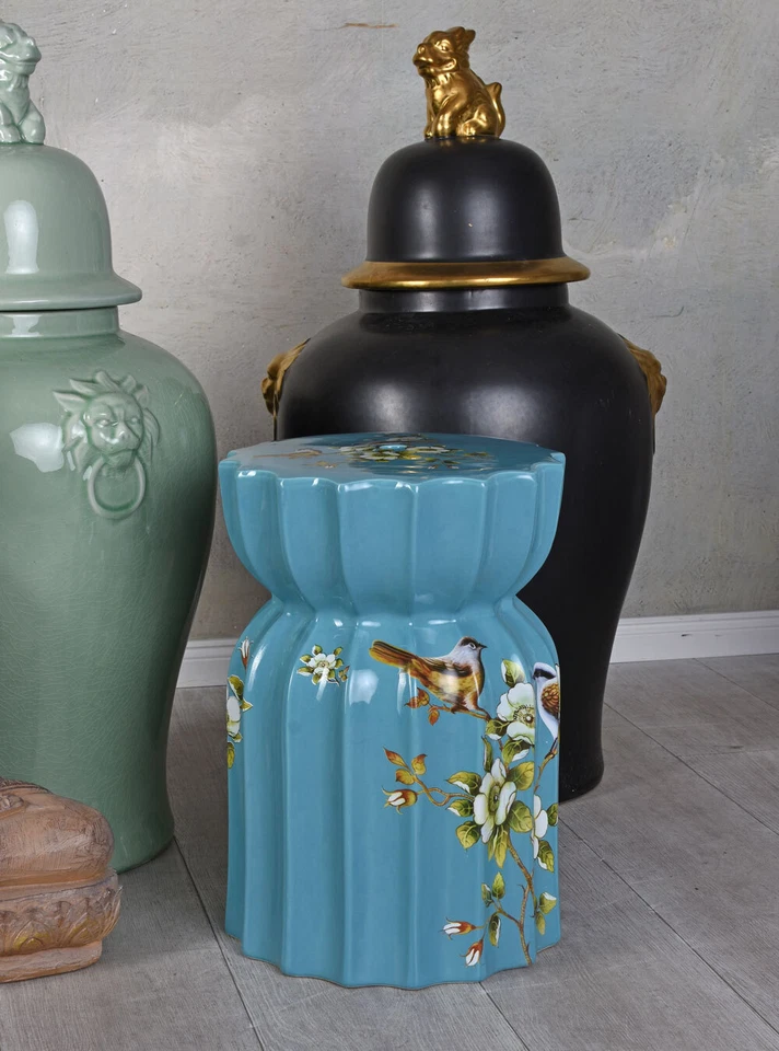 Orientalischer Keramik Hocker Chinoiserie Sitzhocker Gartenhocker China Möbel - Bild 2 von 4