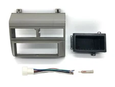 Radio Grey Gray Single Din Dash Kit Pocket Bezel Fits Chevy GMC Trucks 1988-94