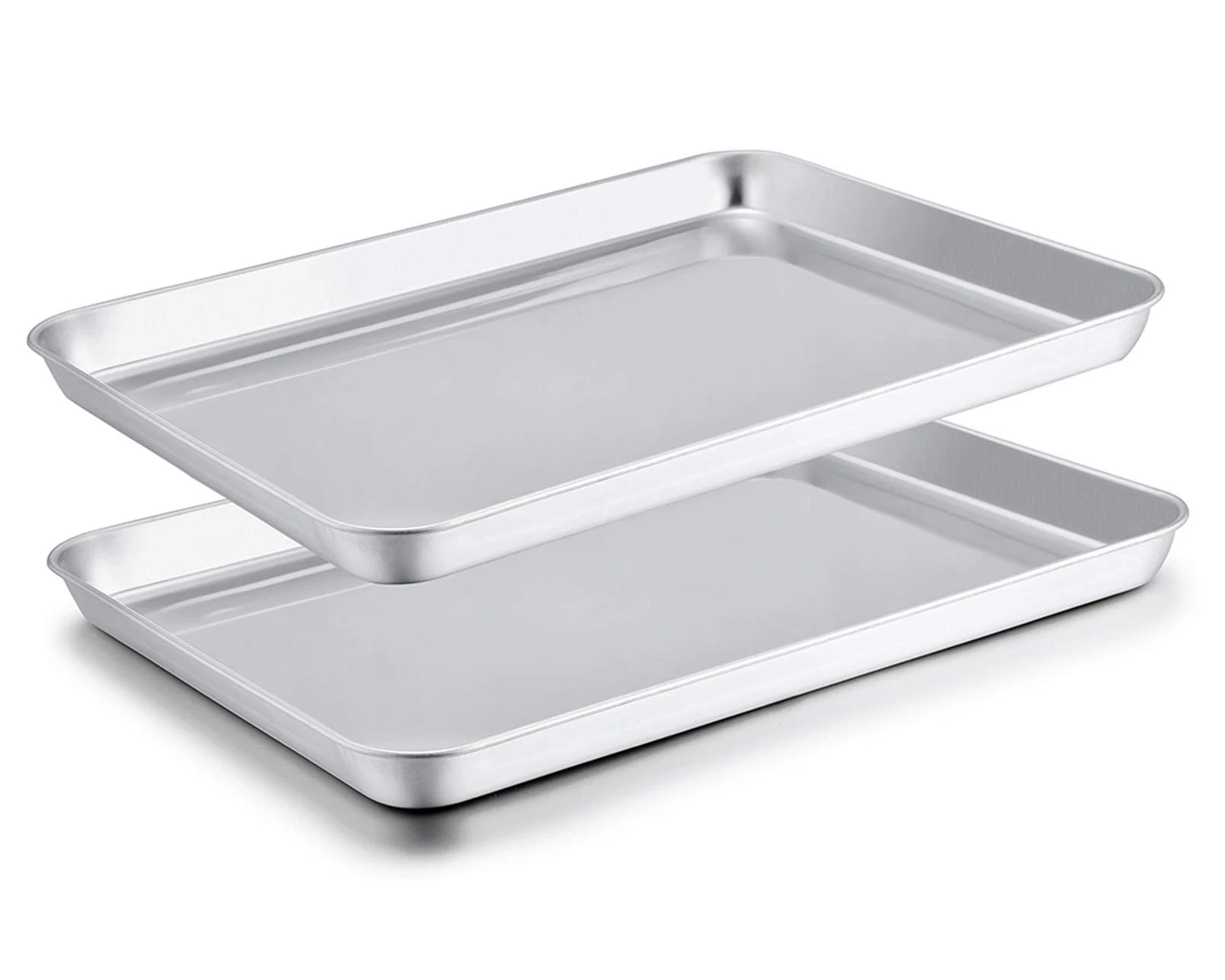 2 Pack 16x12x1 Inch Stainless Steel Oven Baking Cookie Sheet Pan Tray