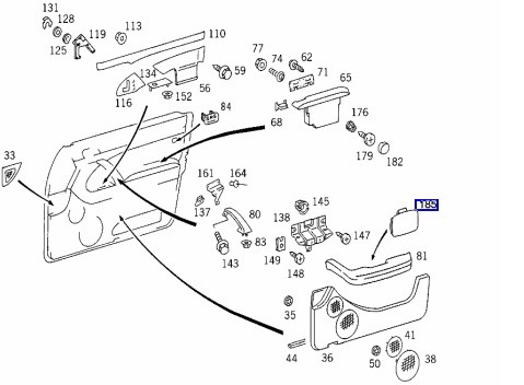 Genuine Mercedes W140 R129 door armrest cap A14097100289051 set of