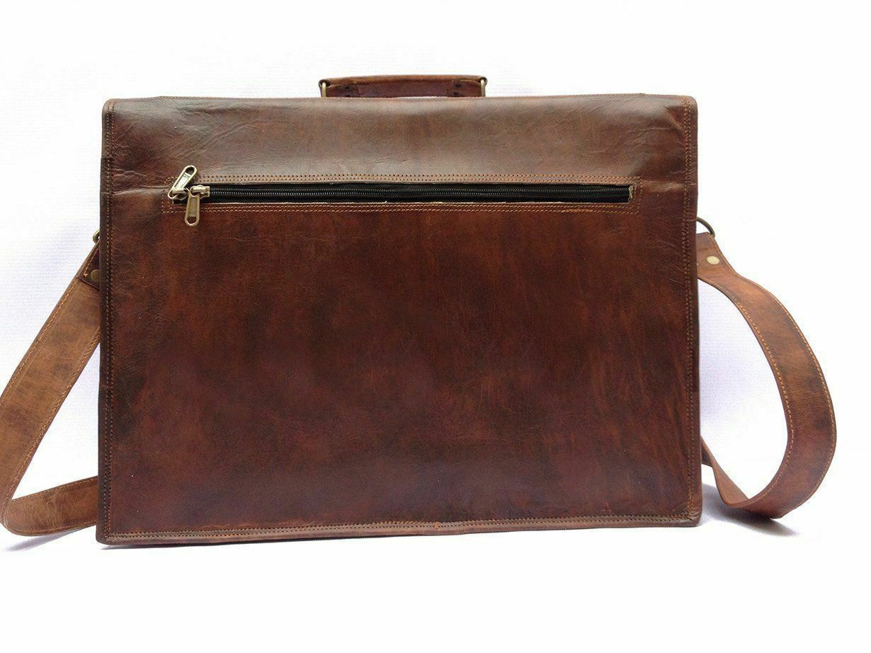 17" Men Gift For Men's Business Leather Shoulder Messenger Bag Laptop Satchel