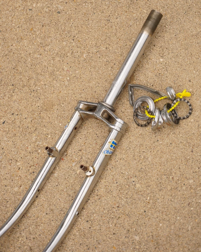 Chrome Biplane Fork Mongoose Akisu 1" Threaded Vintage 1980s MTB ATB Klunker 26" - Image 2 of 4