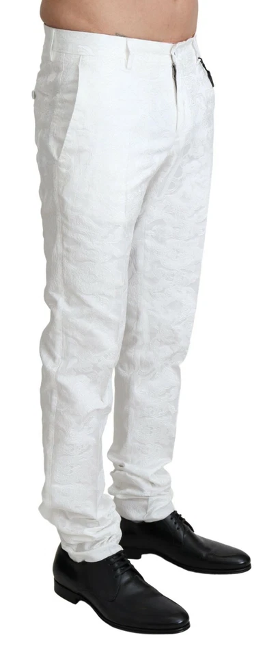 Pantalones de vestir Dolce & Gabbana blanco brocado jaquard IT44/W30/XS $1200 Foto 2 de 4