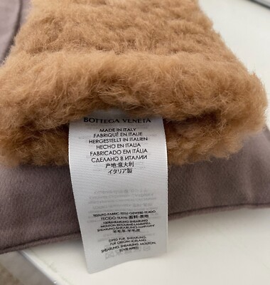 BOTTEGA VENETA Leather and Shearling Women's Gloves, Brown and Tan
