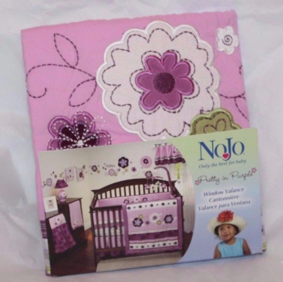 Cenefa de ventana floral NoJo Pretty in Purple para niña - púrpura Foto 3 de 4