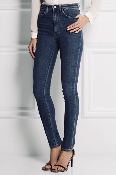 Jeans skinny blu scuro a vita bassa Yves Saint Laurent YSL nuovi con etichette