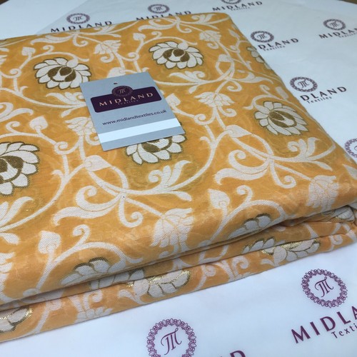 Floral Cotton Indian Banarsi Brocade Faux Silk Waistcoat Fabric 110 cm M1276 - Picture 33 of 66