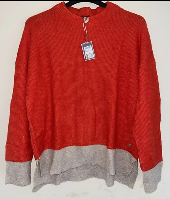 Joules Women Joley Alpaca Blend Super Soft Fluffy Jumper- Red Oat- 16