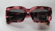 Frye and Co. Women's Plum Tortoise Rectangular Thick Frame Sunglasses NWT