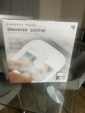 Sharper Image Spahaven Soothe Foot Bath Heated Bubble Massage White Splash Guard