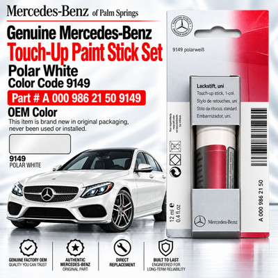 Mercedes-Benz Genuine Touch-Up Paint Stick Polar White 9149 OEM A00098621509149