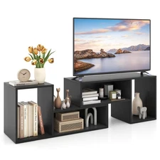 2 PCS Adjustable TV Stands with Storage Cubes for TVs up to 55 Inches Cabinets