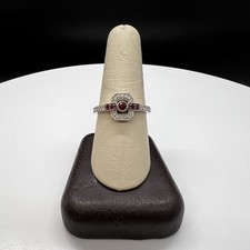 Le Vian 14k White Gold Diamond & Ruby Ring Size 9.5