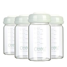 Wide Neck Glass Breastmilk Collection n Storage Bottle, 4 Packs, 6oz with Scr...