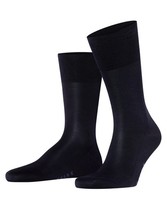 Herren Socken Falke Tiago M 49-50 Baumwolle Einfarbig Blau 6375 Fil D'ecosse