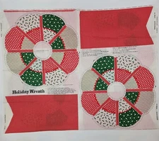 Vintage 1977 Spring Mills CHRISTMAS HOLIDAY WREATH Fabric Panel Cut & Sew 7413 