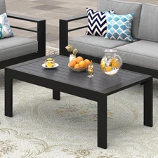 Aluminum Outdoor Furniture Patio Coffee Table, All-Weather Outdoor Metal Coff...