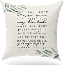 Bible Verse Throw Pillow Cover, Blessing Gift, Scripture Art, Scripture Sayings,