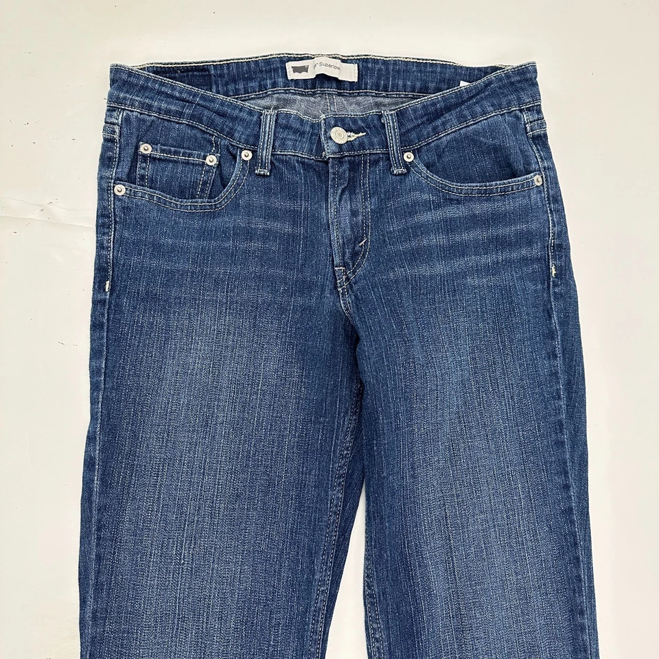 Levi's 518 Superlow Bootcut Women's size 5 Dark Wash Blue Denim Jeans - Image 2 of 4
