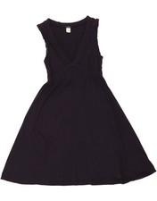 J. CREW Womens Sleeveless A-Line Dress UK 12 Medium Navy Blue Cotton CT07