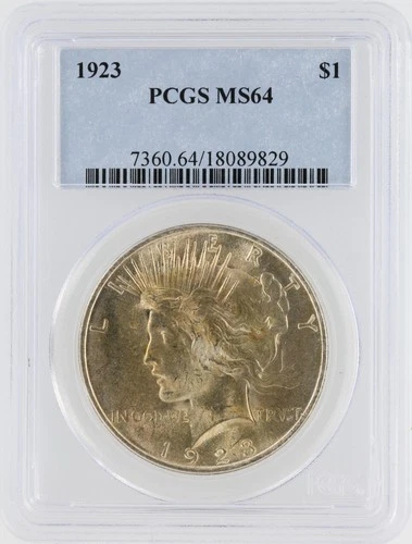 1923 Peace Silver Dollar PCGS MS64 S$1 Philadelphia Minted No Reserve