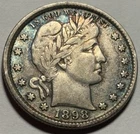 1898 Barber Quarter — Ch. VF+ Condition, Luster And Color 🔥 🌈  VIDEO!