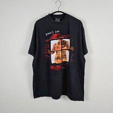 Vintage Reprint 90 Pearl Jam Window Pane Grunge Concert Tour Stitch Shirt XL New