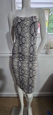 Evelyn Lynne Strapless Snake Print Bodycon Midi Dress Women's Size Large