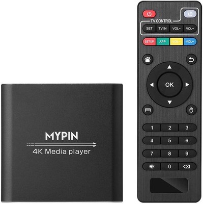 MYPIN HDMI Multimedia Player 4K 30Hz HDMI AV Ausgang USB SD Fernbedienung