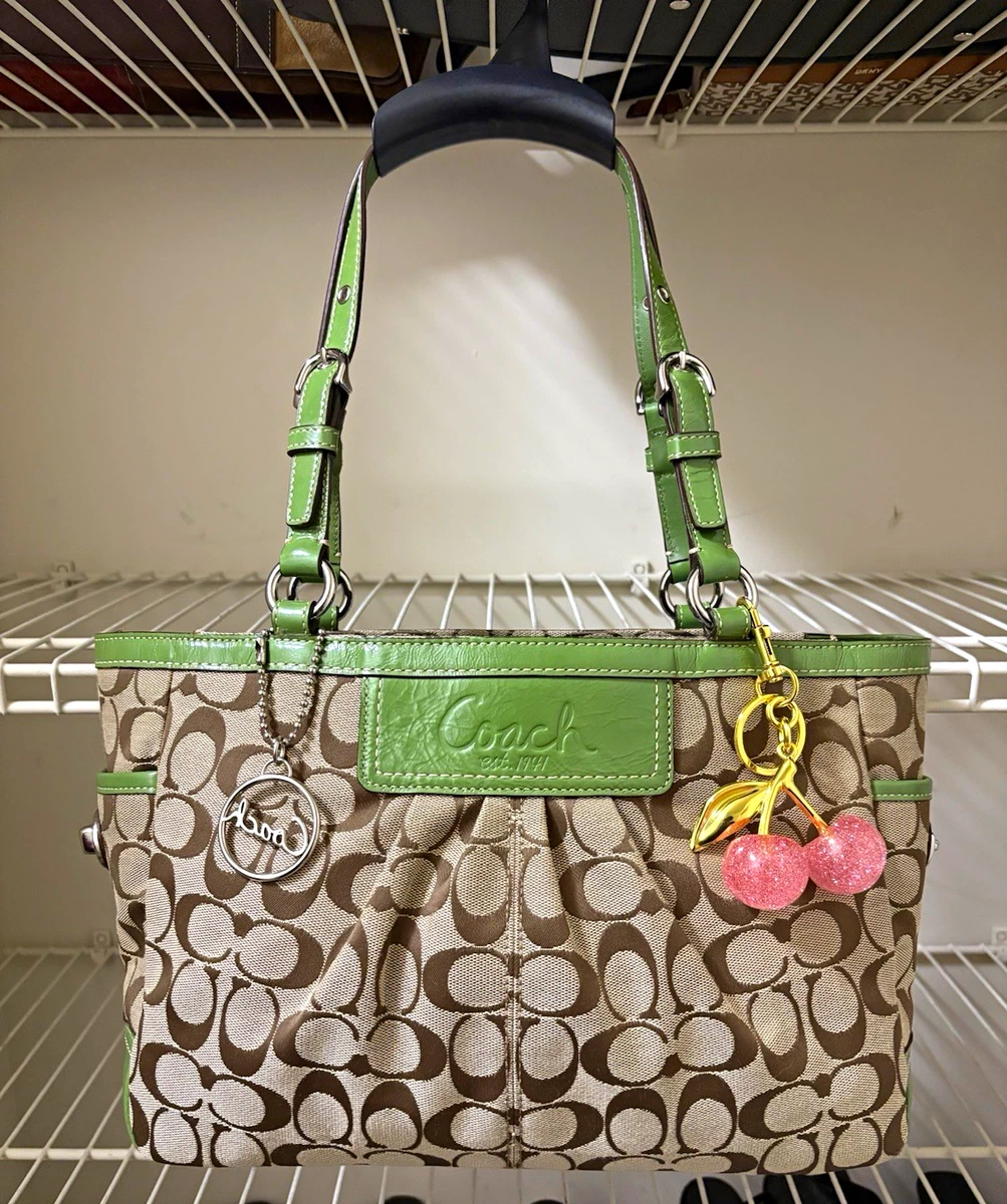 バッグ Rare COACH Signature Green Shoulder Bag Green Signature Coach Purse for sale | eBay
