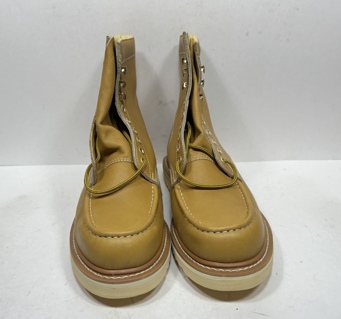 Vintage Sears Roebuck Moc Toe Work Boots Brown Leather Wedge 86259