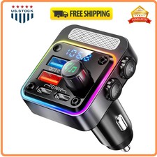 Nulaxy 54W Bluetooth 5.3 FM Transmitter Car Adapter with 4 Port Fast Charging