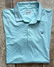 CALLAWAY PERFORMANCE GOLF POLO SHIRT AQUA BLUE MENS XL EXCELLENT CONDITION