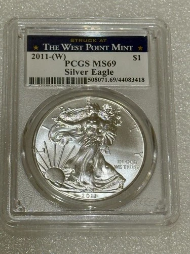 2011 (W) Silver Eagle PCGS MS69 ~~ Struck @ West Point Mint ~~ Pristine No Spots
