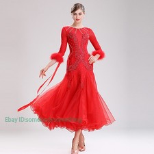 Latin Ballroom Dance Dress Modern Salsa Waltz Standard Long Dress Sz