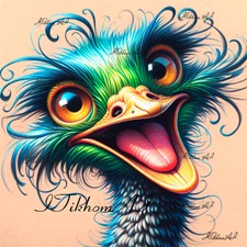 Digital Art Picture Animals Birds Ostrich Anime Wallpaper Desktop Background