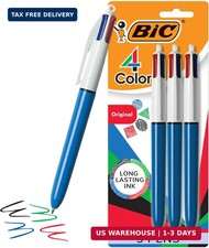 BIC 4-Color Original Retractable Ballpoint Pen with 1.0 mm Medium Point, 3-Count