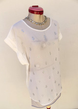 SPICYSUGAR White Embellished TOP Size Aus 10 BRAND NEW Blouse Cocktail Party