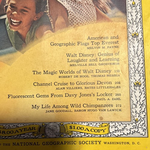 Disney’s National Geographic Mag. Aug 1963 Walt Disney Map Insert Vintage - Foto 2 di 11