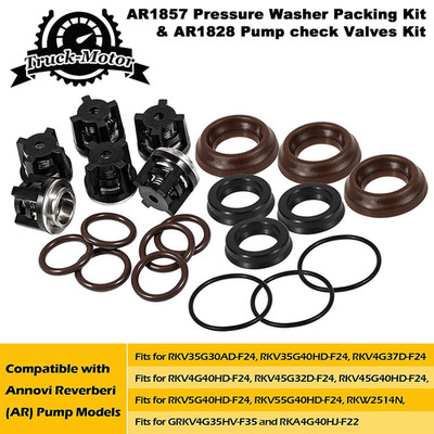 AR1828 Check Valve Kit & AR1857 Seal Packing Kit for Annovi Reverberi Pump 18mm