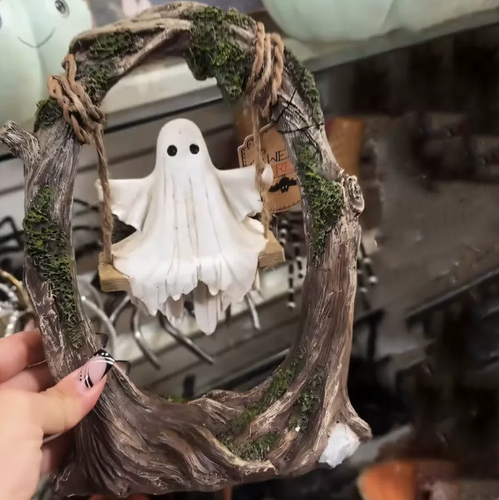 Swinginging Ghost on Tree Swing - Decorazione Halloween spettrale carina - Foto 4 di 11