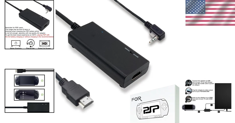 Cable HDMI Link HD para PSP 2000/3000 - Experiencia de juego de pantalla completa Foto 2 de 4