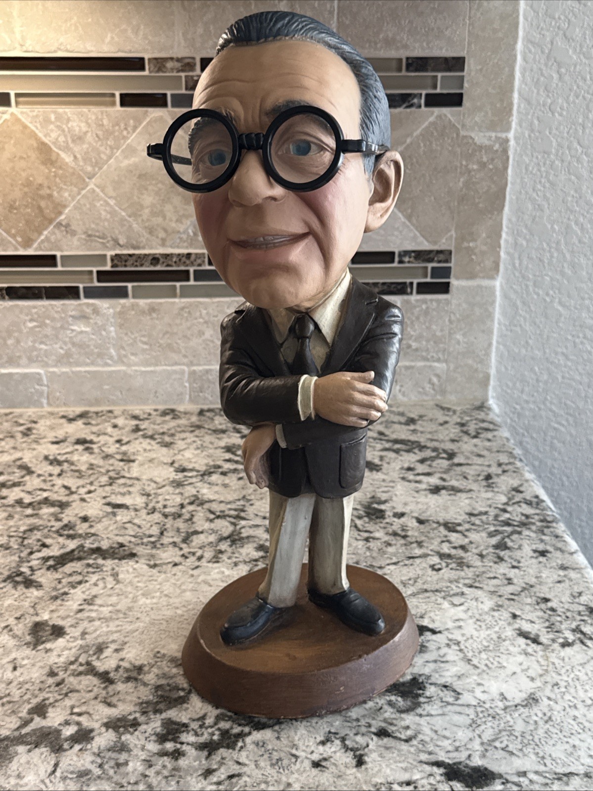 Jack Benny Vintage 1970s Esco Statue comedian Pop Culture Chalkware Glasses