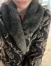 Vintage Kaliko Wool Rich Faux Fur Jacket Coat Size 14